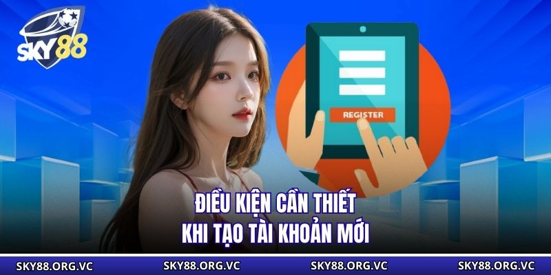 Điều kiện cần thiết khi tạo tài khoản mới